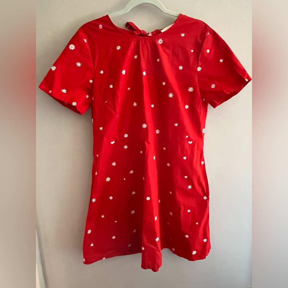 Ban.do red daisy print dress with tie back size large